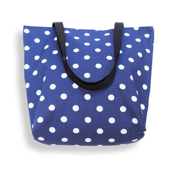 Polka dot beach bag on sale