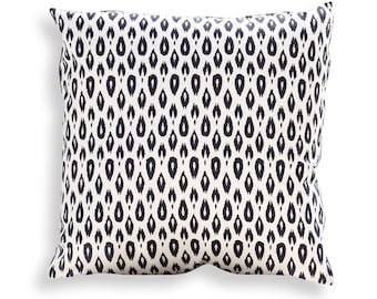 Ikat Kissenbezug: Indigo Blau & Weiss, Nate Berkus Stoff