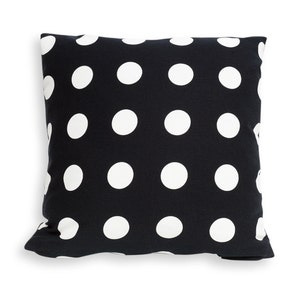 Black and White Polka Dot Pillow Cover: Reversible Cotton Geometric Decor