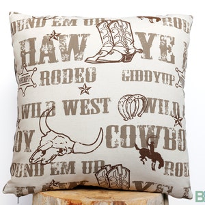 Rodeo Days Reversible Pillow Cover Rodeo, Southwest, Western, Cowboy, Wild West, Lodge, Cabin or Rustic Décor image 2