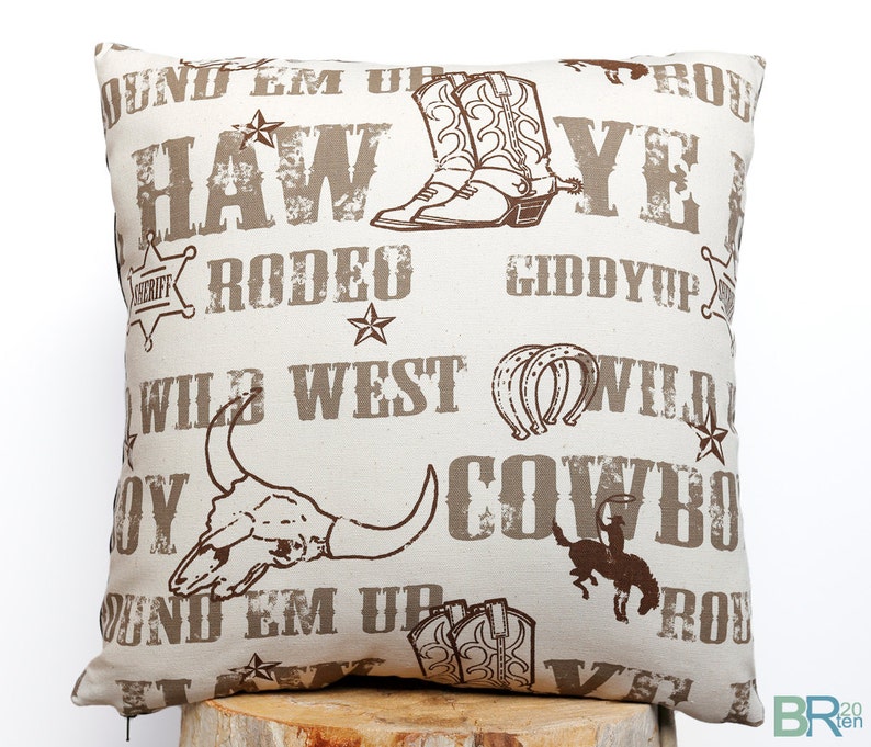 Rodeo Days Reversible Pillow Cover Rodeo, Southwest, Western, Cowboy, Wild West, Lodge, Cabin or Rustic Décor image 2