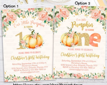 pumpkin invitation etsy