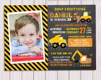 dump truck invite etsy