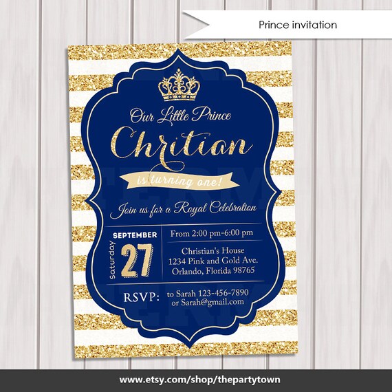 Royal Prince Birthday Party Invitations 5