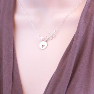 Mother Daughter Necklace, Heart Leaf Necklace Set, Rose Gold, Sterling Silver, Unique Mom Jewelry image 3