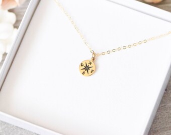 SALE! Compass Rose Necklace, Gold, Ship Sea Ocean Necklace, Navy Wife, Bridesmaid Nautical Gift, Navy Mother Necklace
