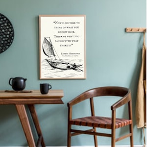 Ernest Hemingway, The Old Man and the Sea, Quote, Digital Print, Wall Art, Printable