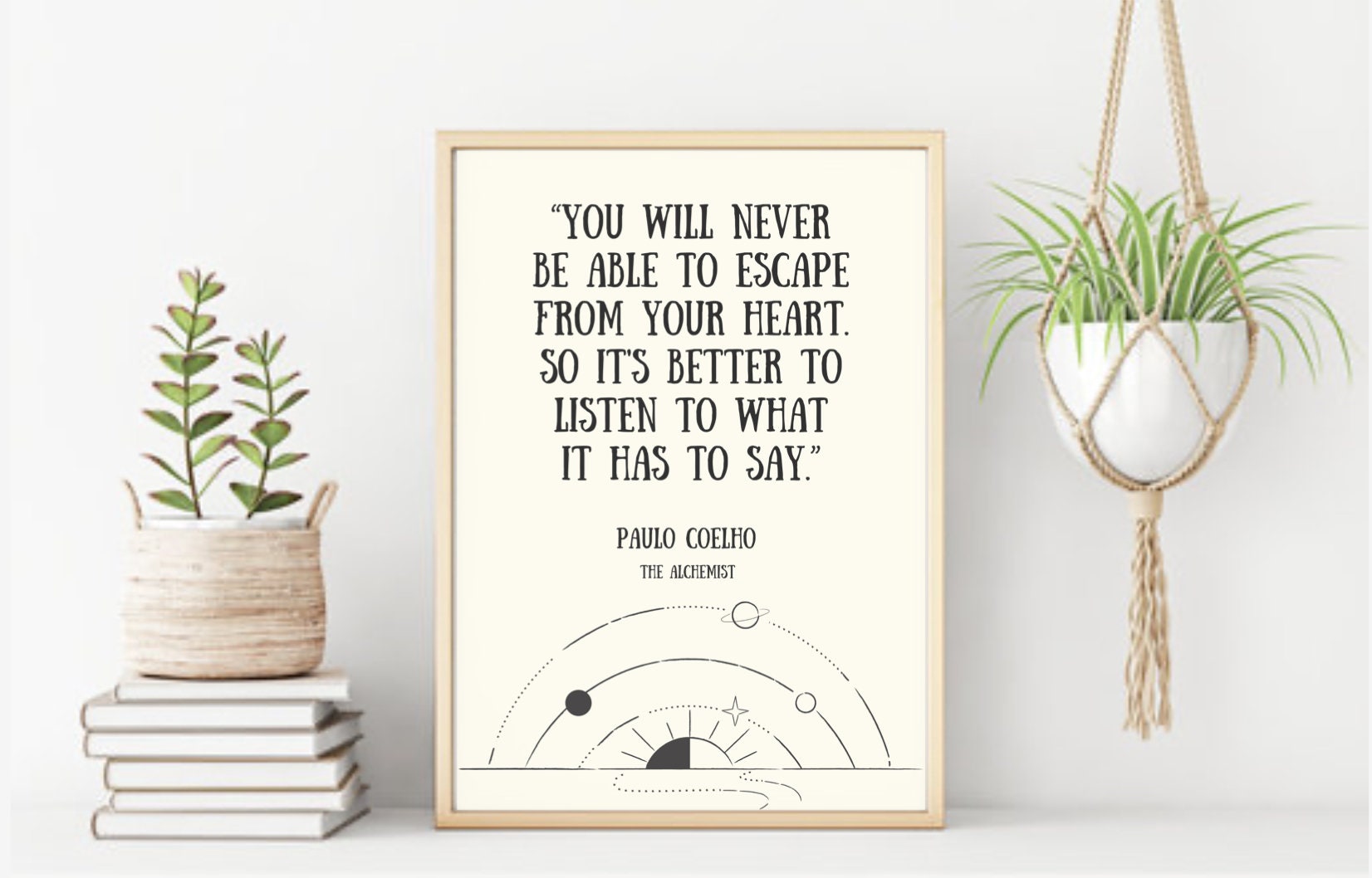 The Alchemist Book Quote, Book Nook Wall Art, Paulo Coelho Inspirational  Quotes About Life, BOHO Minimalist Decor, Downloadable Digital Art 