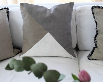 Linen Pillow/cushion modern color blocking