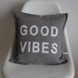 Pillow Good Vibes black&white image 3