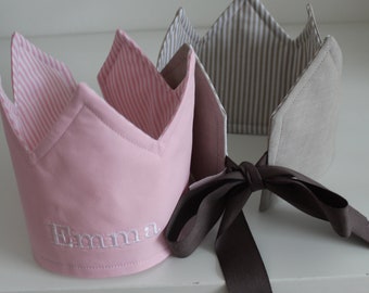 Birthday crown, fabric crown for playing or dressing up ... personalized