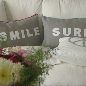 Linen Pillow/cushion Smile, Surf.... Message image 8