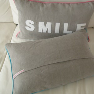 Linen Pillow/cushion Smile, Surf.... Message image 9