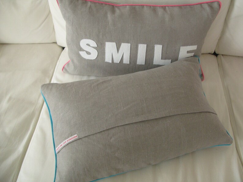 Linen Pillow/cushion Smile, Surf.... Message image 9