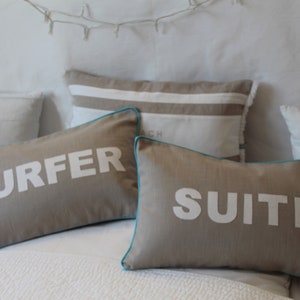 Linen Pillow/cushion Smile, Surf.... Message image 2