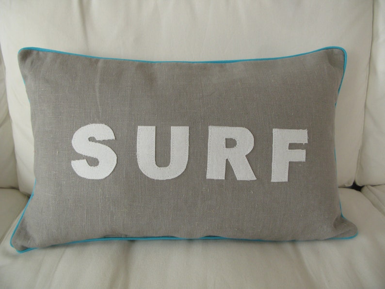 Linen Pillow/cushion Smile, Surf.... Message image 7