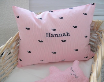 Beautiful Kids Cushion Stripe/Whalefish, personalized