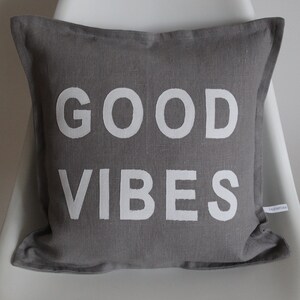 Pillow Good Vibes black&white image 6