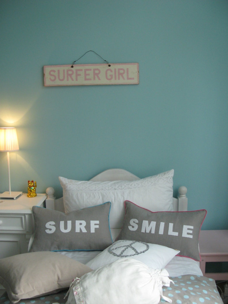 Linen Pillow/cushion Smile, Surf.... Message image 4