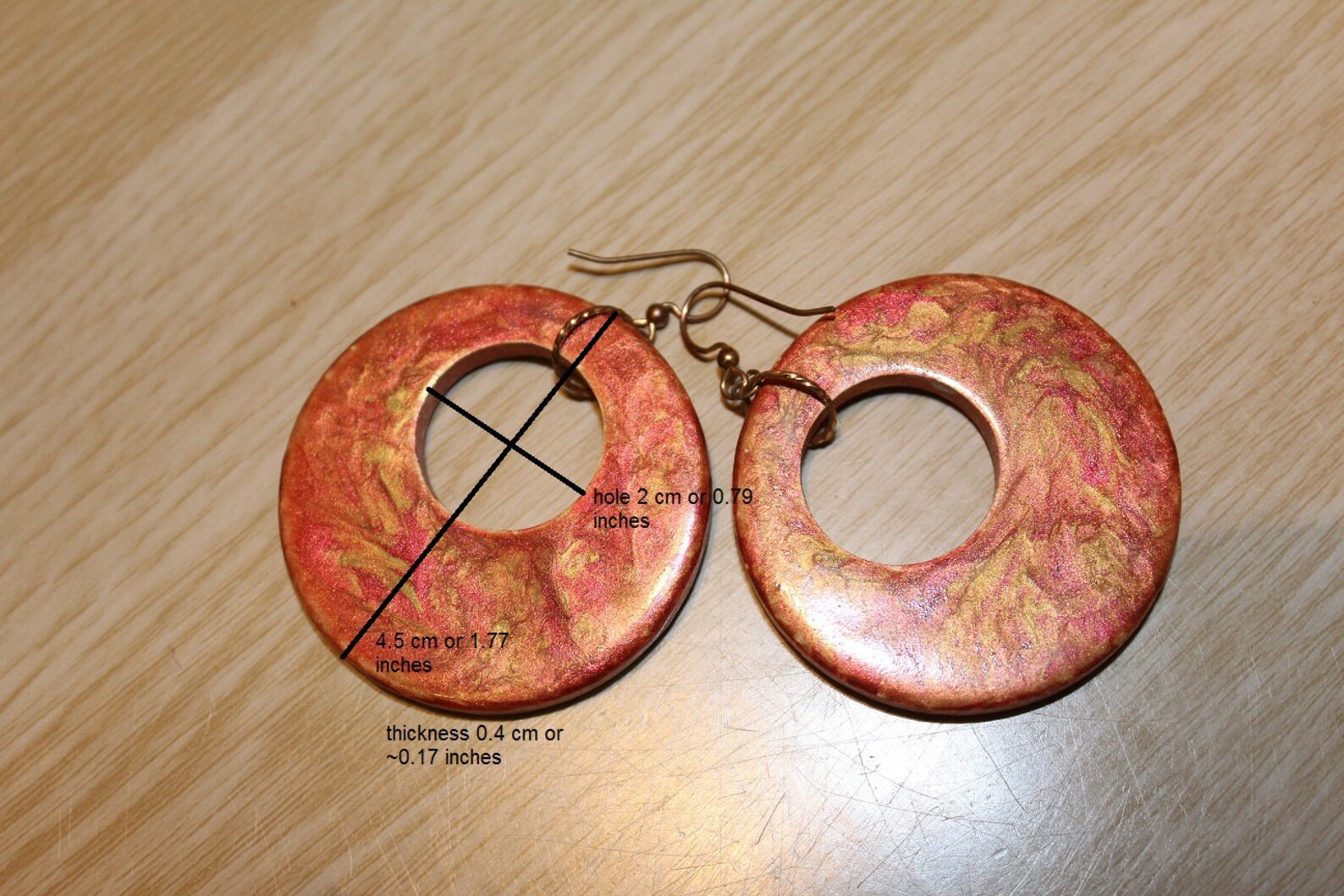 Colorful circle earrings big circles round earrings | Etsy