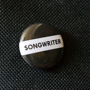 SONGWRITER pin / Black and white musician button / Music teacher gift / Music button / Music gift / Band gift / Musician gift image 4