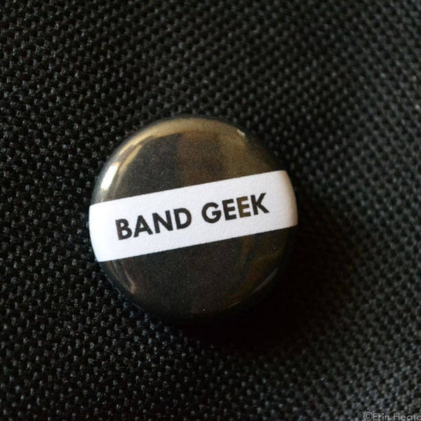 BAND GEEK pin / Black and white music button / Musician gift / Band pin / Music pin / Gift for musician