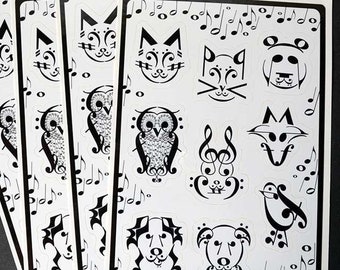 Music Note STICKER SHEETS / Stickers for musicians, band, choir / Music student incentives