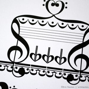 Music WEDDING Card / Music note wedding cake card / Wedding card for musician / Bridal shower card image 3