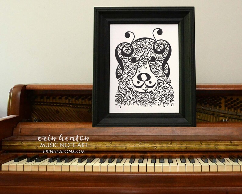 Music gifts / OPUS // DOG SERIES // Music art print 5x7, 8x10, 11x14 art print / Musical artwork with treble clef / Great symphony gift image 2