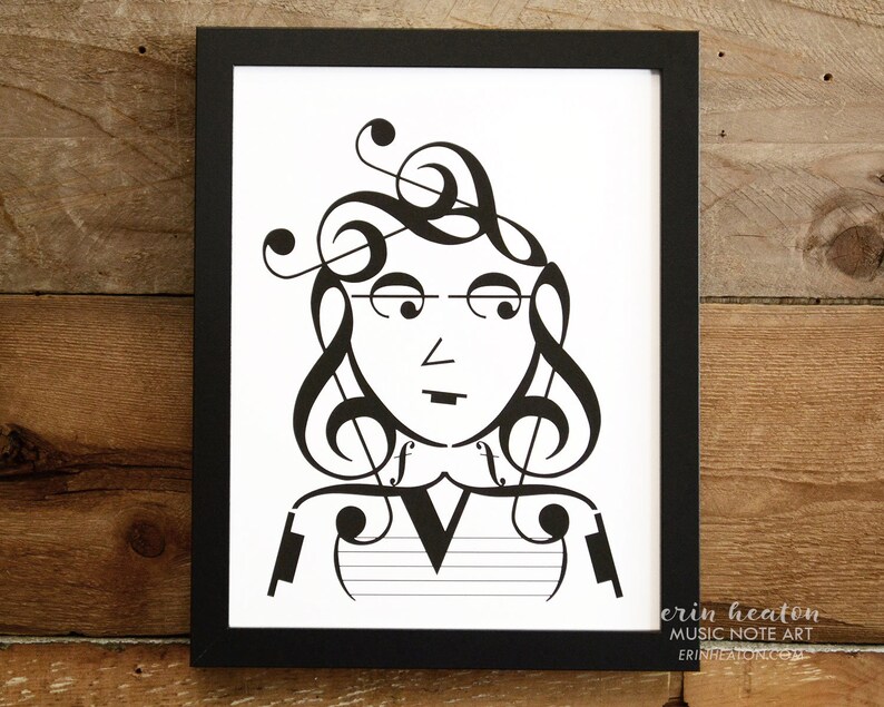 Music art / IT GIRL music note art INDIE Series 5x7, 8x10, 11x14 Fine art print / Black and white art / Gifts for musicians / Music gift image 3