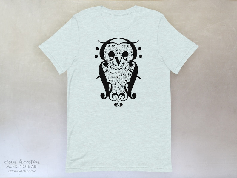 Music Note OWL T-Shirt, available in adult youth sizes image 4