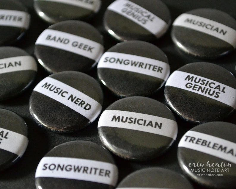 Musician buttons CLASSROOM PACK / Treblemaker / Band Geek / Music Nerd / Musical Genius / Songwriter Music student gifts image 2