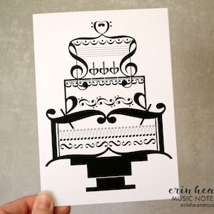 Carte de mariage musique / Carte de gâteau de mariage note de musique / Carte de mariage pour musicien / Carte de douche nuptiale