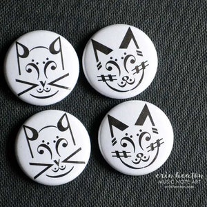 CAT music magnets / Set of 4 Music note CAT magnets / Music teacher gift / Music gifts image 1