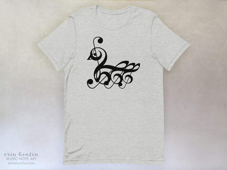 Treble Clef SWAN T-Shirt, available in adult youth sizes image 7