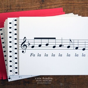 Music Note Christmas card Fa La La La La / Deck the Halls Holiday card / Treble clef / Band Christmas Card / Choir card image 3