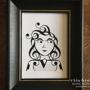 Music art / IT GIRL music note art INDIE Series 5x7, 8x10, 11x14 Fine art print / Black and white art / Gifts for musicians / Music gift image 7