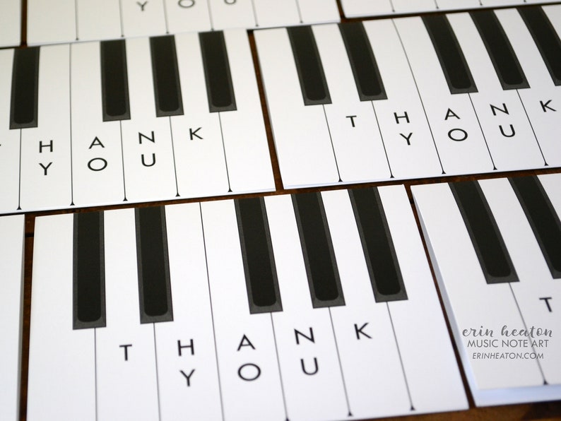 PIANO Teacher Thank You Card / Music thank you note / Black and white piano card / Band director card / Musician Thank You Card image 3