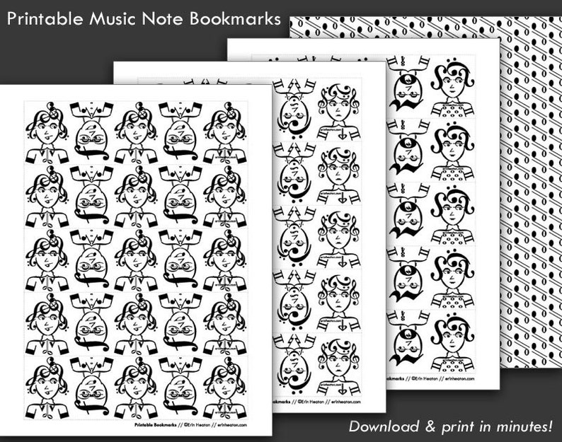 MUSIC BOOKMARKS / Printable PDF / Music student rewards / Music teacher student incentives / Music note gift image 2