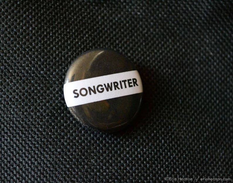 SONGWRITER pin / Black and white musician button / Music teacher gift / Music button / Music gift / Band gift / Musician gift image 4