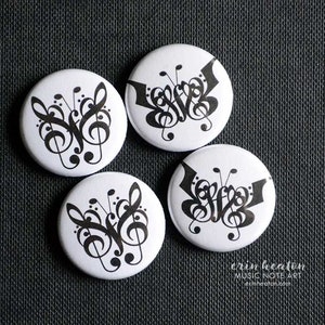 BUTTERFLY music magnets / Music note BUTTERFLY magnets / Music teacher gift / Music note magnets / Music gifts image 1