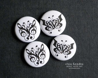 BUTTERFLY music magnets / Music note BUTTERFLY magnets / Music teacher gift / Music note magnets / Music gifts