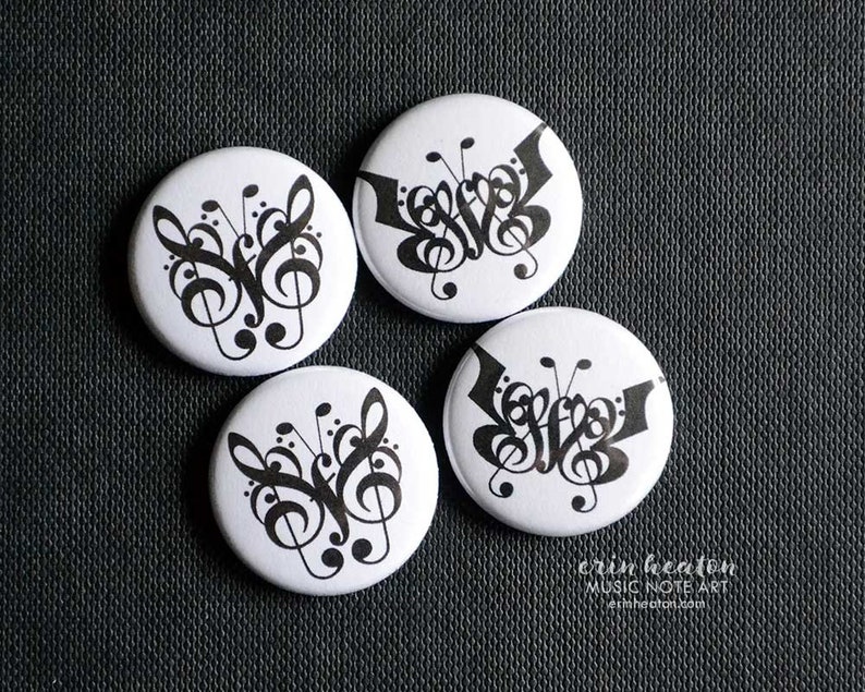 BUTTERFLY music magnets / Music note BUTTERFLY magnets / Music teacher gift / Music note magnets / Music gifts image 1