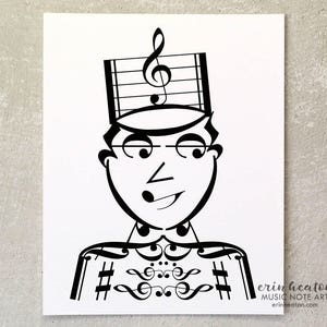 DRUM MAJOR / Marching Band music art print - 5x7, 8x10, 11x14 print - Gift for musician / Marching band gift / Band director gift