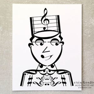 DRUM MAJOR / Marching Band music art print 5x7, 8x10, 11x14 print Gift for musician / Marching band gift / Band director gift image 1