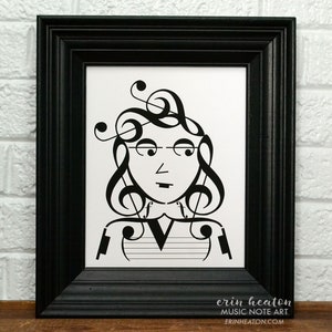 Music art / IT GIRL music note art INDIE Series 5x7, 8x10, 11x14 Fine art print / Black and white art / Gifts for musicians / Music gift image 5