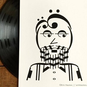 Musician gifts / BEARDED GUY // Indie Series / 5x7, 8x10, 11x14 Music art print / Great gift for guitarist image 1