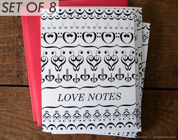 music valentines love notes music anniversary card music etsy