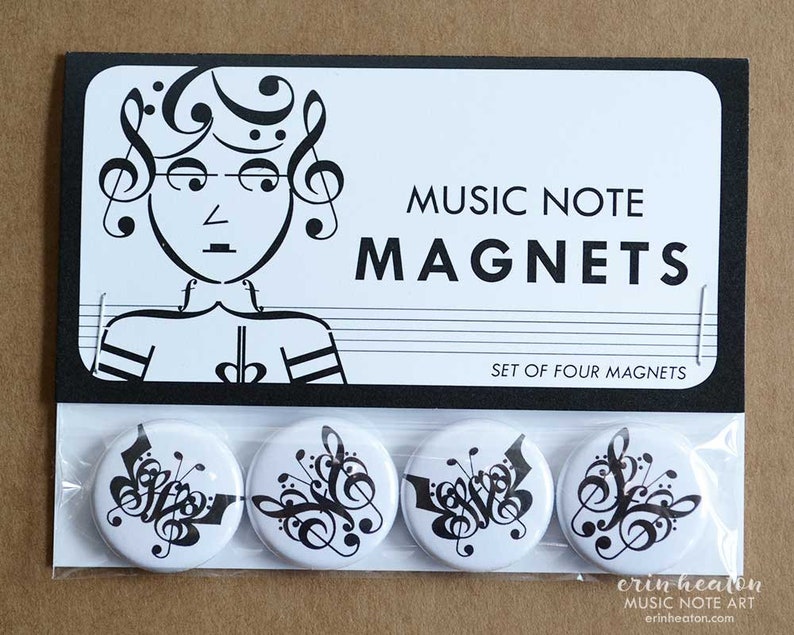 BUTTERFLY music magnets / Music note BUTTERFLY magnets / Music teacher gift / Music note magnets / Music gifts image 2