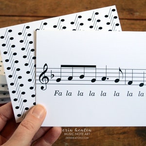 Music Note Christmas card Fa La La La La / Deck the Halls Holiday card / Treble clef / Band Christmas Card / Choir card image 4